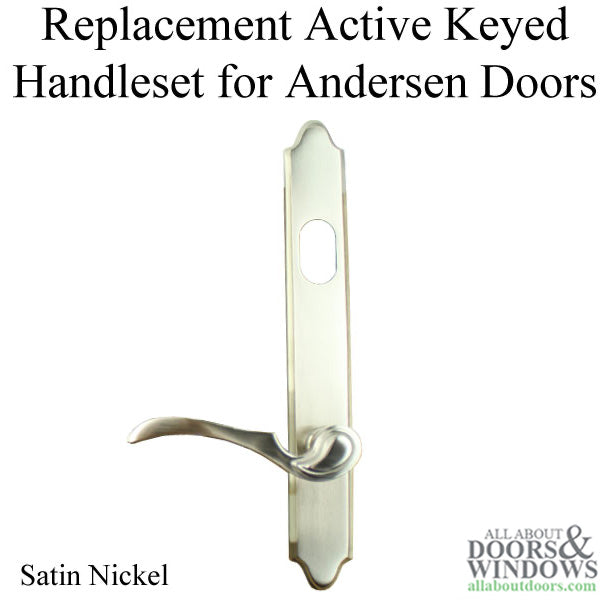 Covington Style Single Active Door, Keyed Handle Set, Left - Satin Nickel - Covington Style Single Active Door, Keyed Handle Set, Left - Satin Nickel