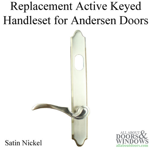 Covington Style Single Active Door, Keyed Handle Set, Left - Satin Nickel - Covington Style Single Active Door, Keyed Handle Set, Left - Satin Nickel