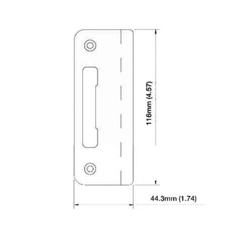 Strike Plate, PT0009N, Tongue curved lip 1.74 x 4.57 - Oil-Rubbed Brass - Strike Plate, PT0009N, Tongue curved lip 1.74 x 4.57 - Oil-Rubbed Brass
