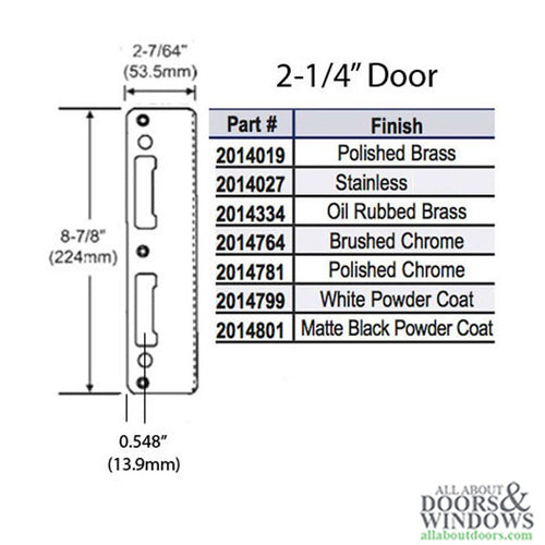 HOPPE Extended Lip Latch and Deadbolt with Curved Lip for 2-1/4