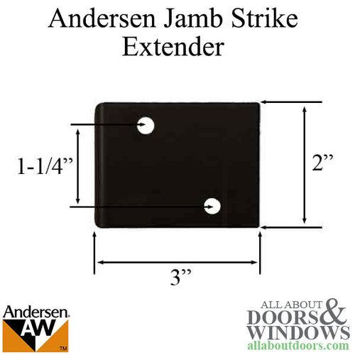 Andersen Jamb Strike Extender For Hinged Doors 3 Inch Black Strike Extender - Andersen Jamb Strike Extender For Hinged Doors 3 Inch Black Strike Extender