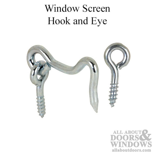 Window Screen Hook and Eye,  1-1/2 inch - Window Screen Hook and Eye,  1-1/2 inch