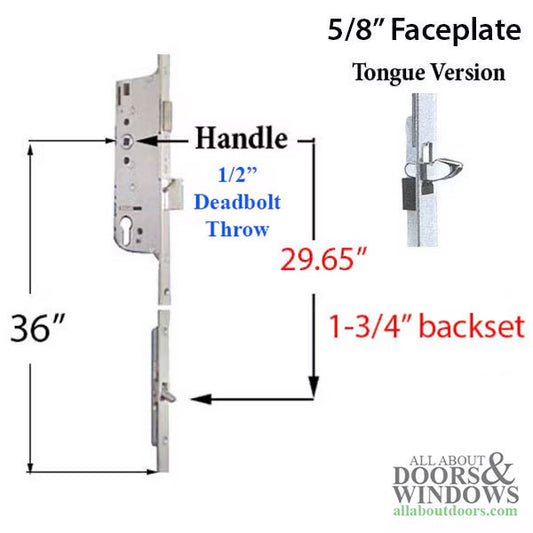 16mm Manual Gear, 45/92, Tongue @ 29.65", 1/2" Deadbolt Throw