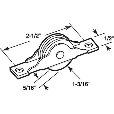 Rollers, Sliding Door, 1-3/16 inch O.D., Steel - Rollers, Sliding Door, 1-3/16 inch O.D., Steel