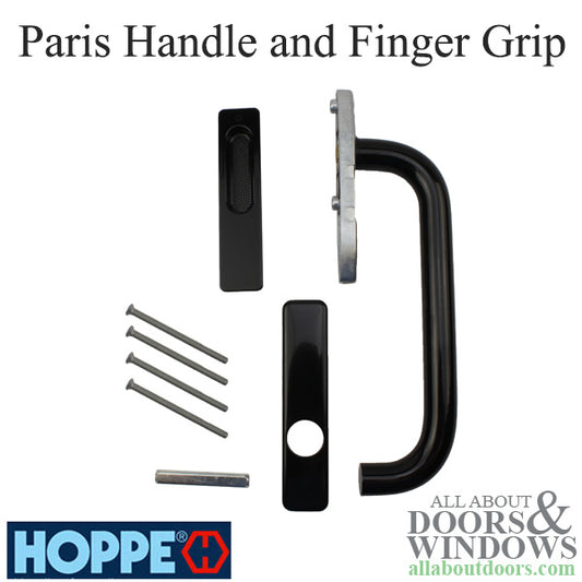 Paris Handle and Finger Grip for Lift and Slide Door System - Jet Black