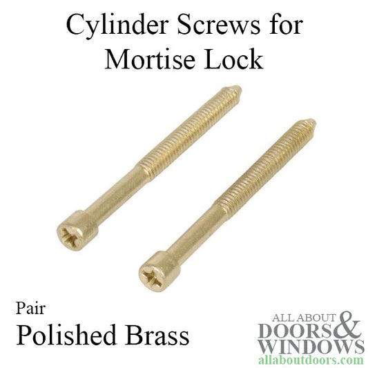 Marks Polished Brass Mortise Cylinder Set Screw - Pair