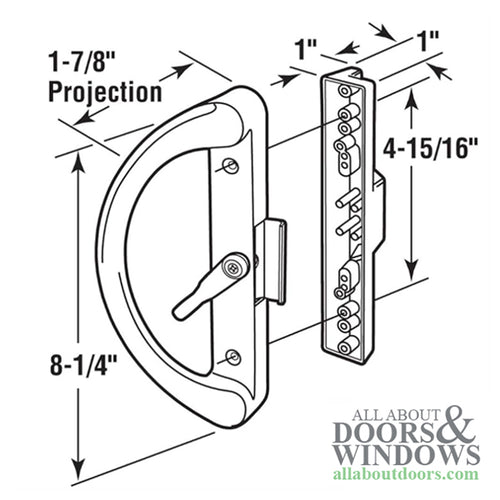 Sliding Patio Door Handle With Reverse Clamp Locking Latch Sliding Door Handle - Sliding Patio Door Handle With Reverse Clamp Locking Latch Sliding Door Handle