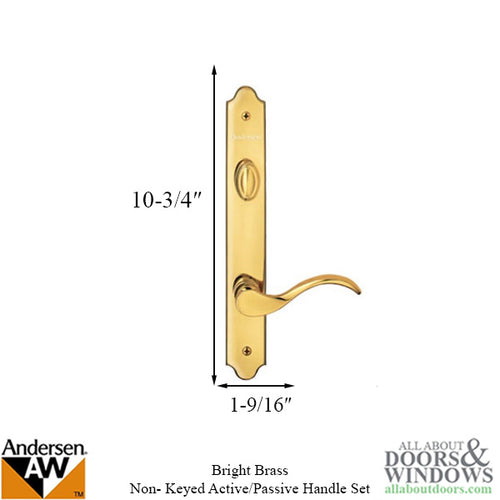 Hardware Kit, Double Door, Covington, Active / Passive -  Bright Brass - Hardware Kit, Double Door, Covington, Active / Passive -  Bright Brass