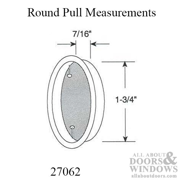 Pull - 1-3/4 Inch - Round - Satin Nickel Finish - Closet Door - Pull - 1-3/4 Inch - Round - Satin Nickel Finish - Closet Door