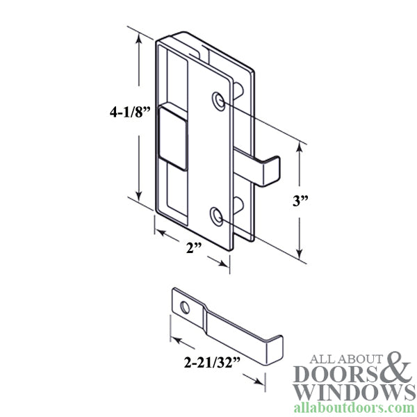 Non-Handed Latch & Pulls for Sliding Screen Door - Black - Non-Handed Latch & Pulls for Sliding Screen Door - Black