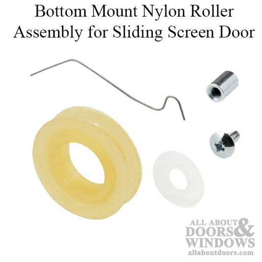 Bottom Mount Nylon Roller Assembly for Sliding Screen Door