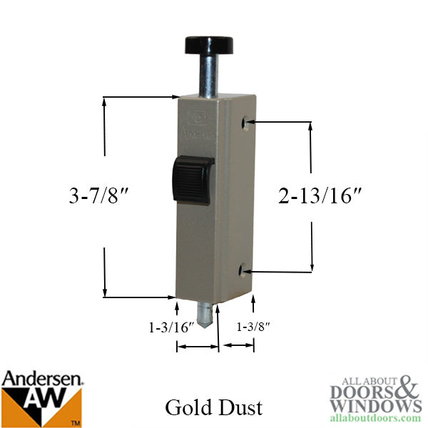 Andersen Auxiliary Foot Bolt Lock for Frenchwood Gliding Door - Gold Dust - Andersen Auxiliary Foot Bolt Lock for Frenchwood Gliding Door - Gold Dust