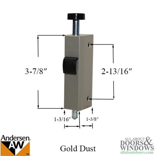 Andersen Auxiliary Foot Bolt Lock for Frenchwood Gliding Door - Gold Dust - Andersen Auxiliary Foot Bolt Lock for Frenchwood Gliding Door - Gold Dust