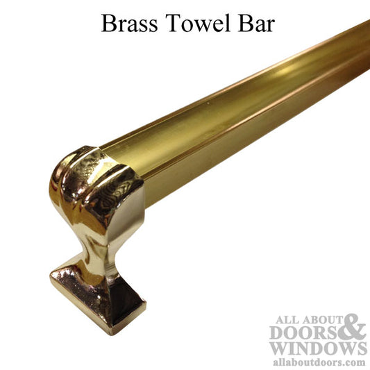 Towel Bar Assembly  - 32 Inches - Brass