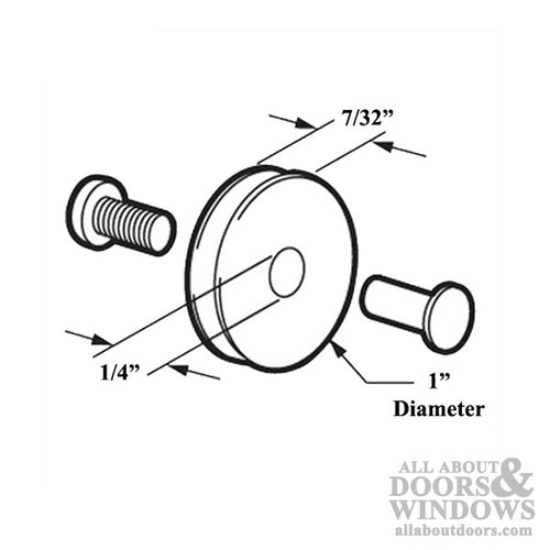 1 Inch Roller Assembly with 1 Inch Nylon Wheel for Sliding Screen Door - 1 Inch Roller Assembly with 1 Inch Nylon Wheel for Sliding Screen Door