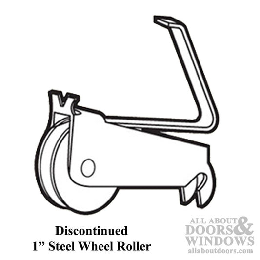 DISCONTINUED Spring Tension Roller Assembly with 1 Inch Nylon Wheel for Sliding Screen Door