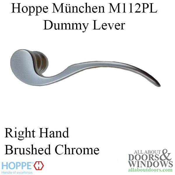 Hoppe München M112PL Lever, Right Hand, Dummy Function - Brushed Chrome - Hoppe München M112PL Lever, Right Hand, Dummy Function - Brushed Chrome