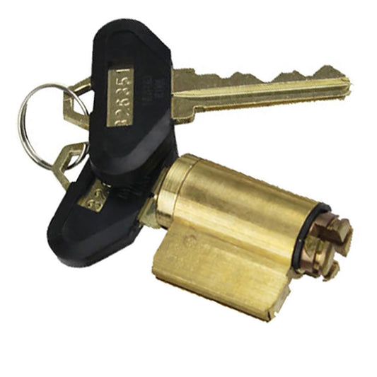 Andersen 5-Pin Reachout Lock Cylinder with Gears and Keys - Bright Brass