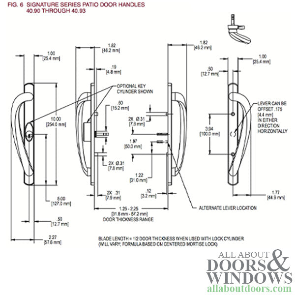 Truth Round Top Sliding Door Handleset, Active, Keyed, Centered Key Position - Truth Round Top Sliding Door Handleset, Active, Keyed, Centered Key Position