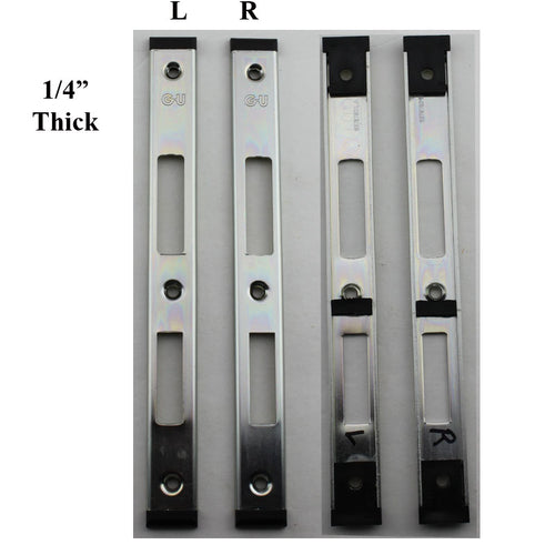 Strike Plate, Raised Latch & Deadbolt,  24mm x 227mm x 6mm - Left - Strike Plate, Raised Latch & Deadbolt,  24mm x 227mm x 6mm - Left