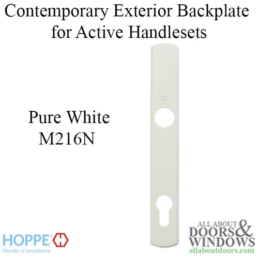 HOPPE Contemporary Exterior Backplate M216N for Active Handlesets - Pure White