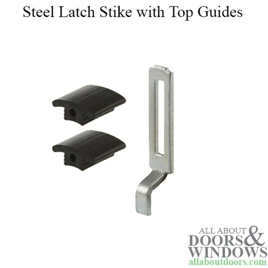 Discontinued - Steel Latch Strike with 2  Top Vinyl Guides for Sliding Screen Door