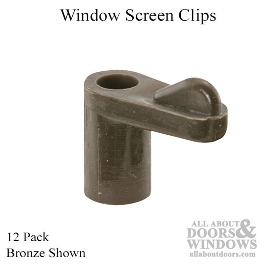 Window Screen Plastic Clips, 7/16 Inch, Bronze, 12 Pack