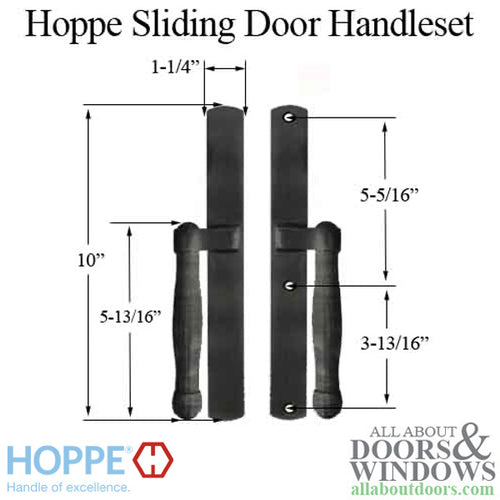 HOPPE HLS 9000 Sliding Door Handle Set Fixed Dummy Matte Black - HOPPE HLS 9000 Sliding Door Handle Set Fixed Dummy Matte Black