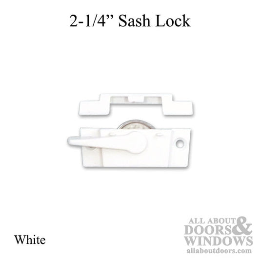 Sash Lock with Keeper, 2-1/4 screws holes - White