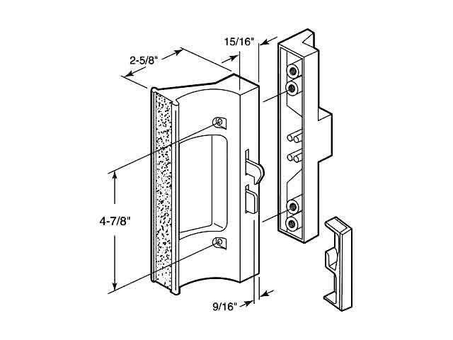 Sliding Patio Door Handleset Black Plastic Handle Set For Sliding Patio Doors - Sliding Patio Door Handleset Black Plastic Handle Set For Sliding Patio Doors