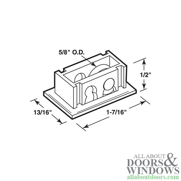 Roller Assembly (Flat) - Sliding Windows, Nylon / Steel - Roller Assembly (Flat) - Sliding Windows, Nylon / Steel