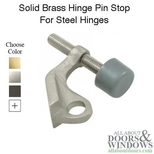 Hinge Pin Stop For Steel Hinges, Solid Brass - Choose your Finish