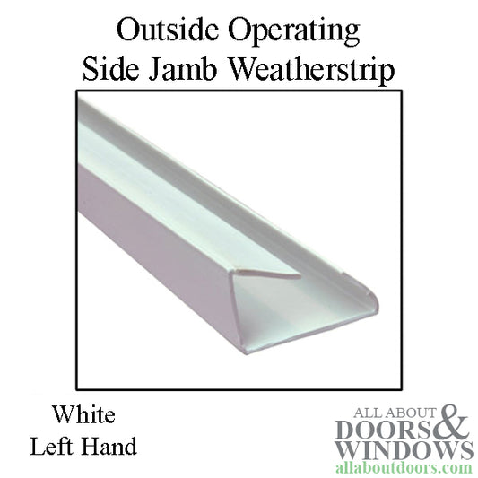 Andersen Perma-Shield Side Jamb Weatherstrip, LH Outside Operating Panel - White