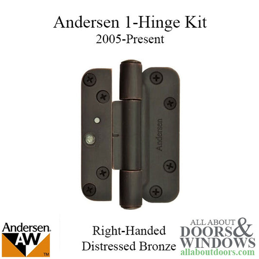 1 Hinge Kit, 2005-Present Andersen FWH Right Hand Door - Distressed Bronze