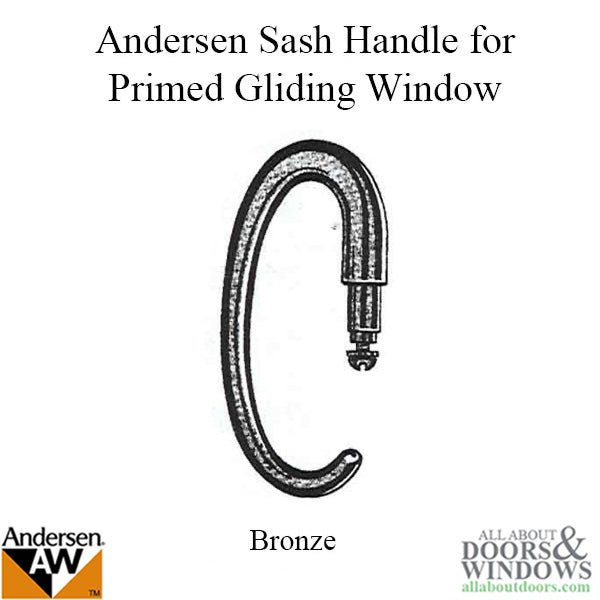 Andersen Sash Handle for Primed Gliding Window (1965-1971) - Bronze - Andersen Sash Handle for Primed Gliding Window (1965-1971) - Bronze