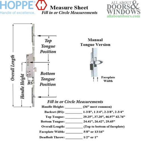 Hoppe 16mm Manual Tongue Gear, 35/92, Tongue at 29.65 Inch - Hoppe 16mm Manual Tongue Gear, 35/92, Tongue at 29.65 Inch