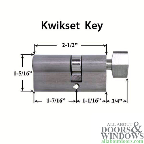 Pella Storm Door Key Cylinder, Kwikset - Choose color - Pella Storm Door Key Cylinder, Kwikset - Choose color