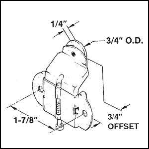 3/4 Wheel, 3/4 offset - Harvey Back Closet Door Roller