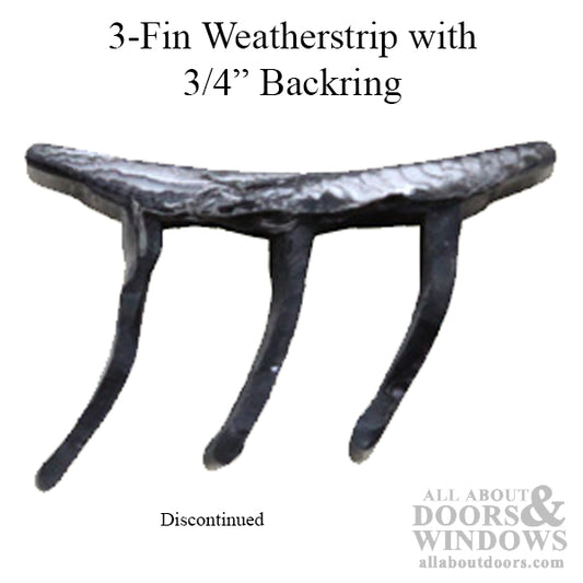 Storm Door Expander Sweep with 3 Fins and .75 Inch Backing