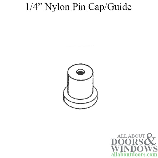 Closet Door Pin Cap Guide 0.25 Inch Diameter Nylon