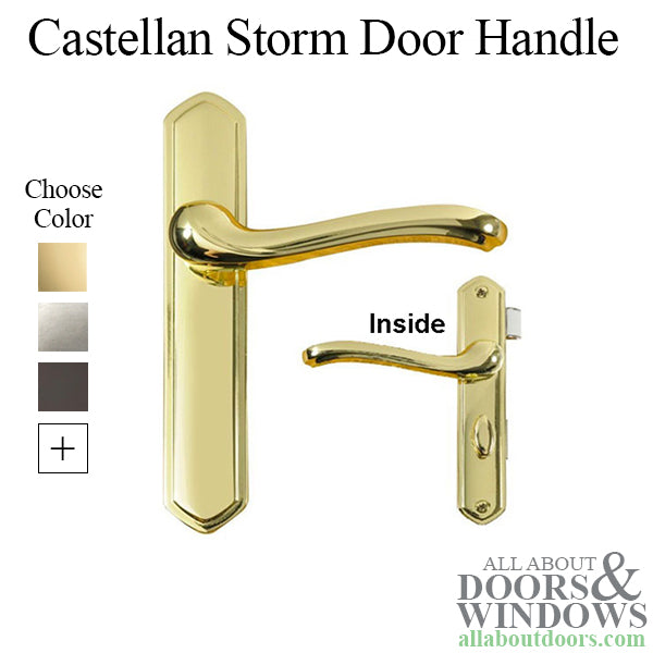Castellan Storm Door Handle Set with Deadbolt Non Keyed - Castellan Storm Door Handle Set with Deadbolt Non Keyed