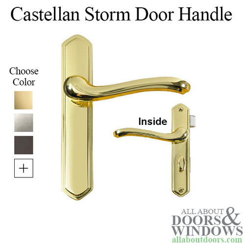 Castellan Storm Door Handle Set with Deadbolt Non Keyed - Castellan Storm Door Handle Set with Deadbolt Non Keyed