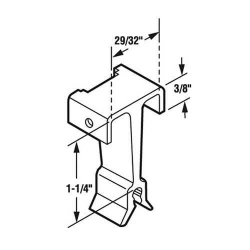 Guide, Top 1-1/4 inch Sliding Glass Door - Guide, Top 1-1/4 inch Sliding Glass Door