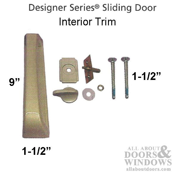 Interior Sliding Door Pull Handle with Thumbturn, Choose Handing - Champagne - Interior Sliding Door Pull Handle with Thumbturn, Choose Handing - Champagne