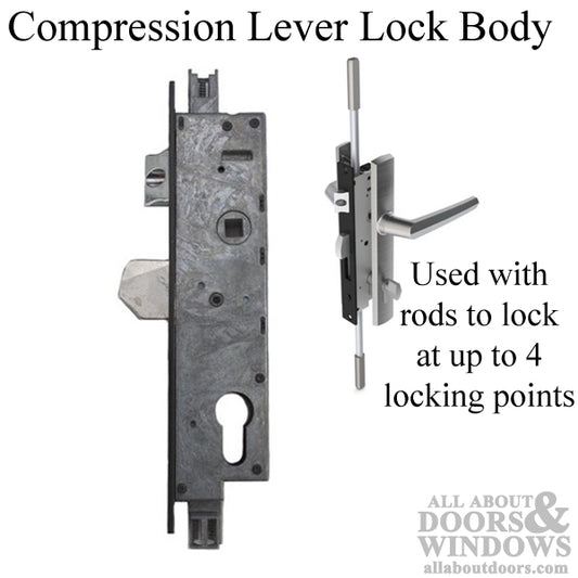 Interlock Lever Compression 4-Point Lock, 30/85, 1" Deadbolt Throw, 1" Rod Throw