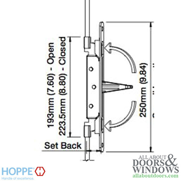 Inactive Flushbolt Rod, 26mm Backset, Flip Lever - Stainless - Inactive Flushbolt Rod, 26mm Backset, Flip Lever - Stainless