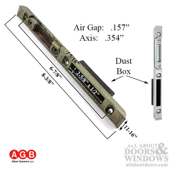 AGB  Mortise Mount Lock Strike Plate w/ Dust box - AGB  Mortise Mount Lock Strike Plate w/ Dust box