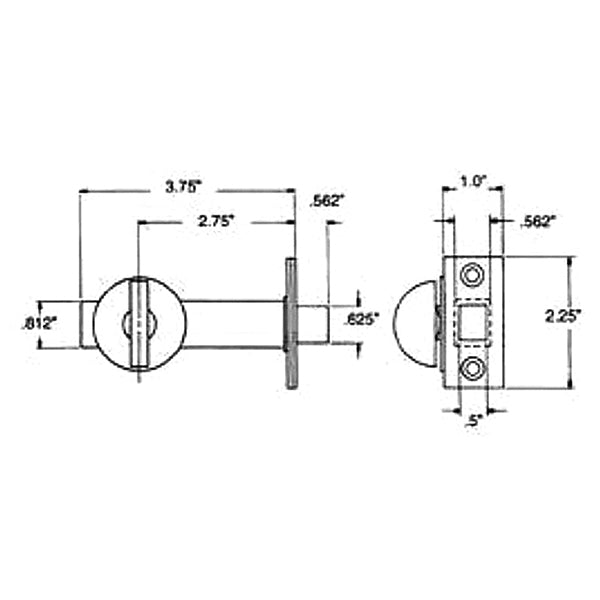Baldwin Mortise Bolt Lock, 2-3/8