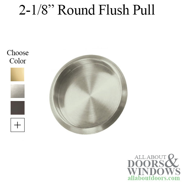 2-1/8'' Round Flush Pull, Solid Brass - Choose Finish - 2-1/8'' Round Flush Pull, Solid Brass - Choose Finish