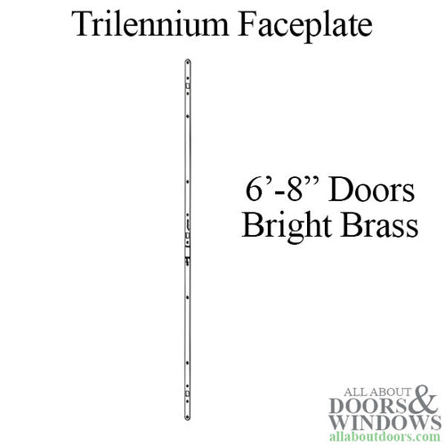 Trilennium Faceplate for 6-8 Lock - Bright Brass - Trilennium Faceplate for 6-8 Lock - Bright Brass